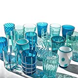 Zafferano Melting Pot Tumbler Paquete surtido de 6 vasos de agua monocolor aguamarina